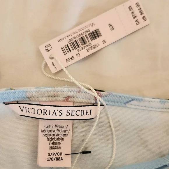 Victoria's Secret Floral Corset Top S NWT Blue White Cami - Picture 5 of 5
